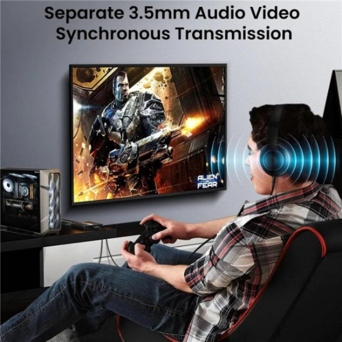Extracteur audio FD 1X2 4K 144 Hz, répartiteur DisplayPort 1.4 vers double DisplayPort MST, prise : SH9202349-010